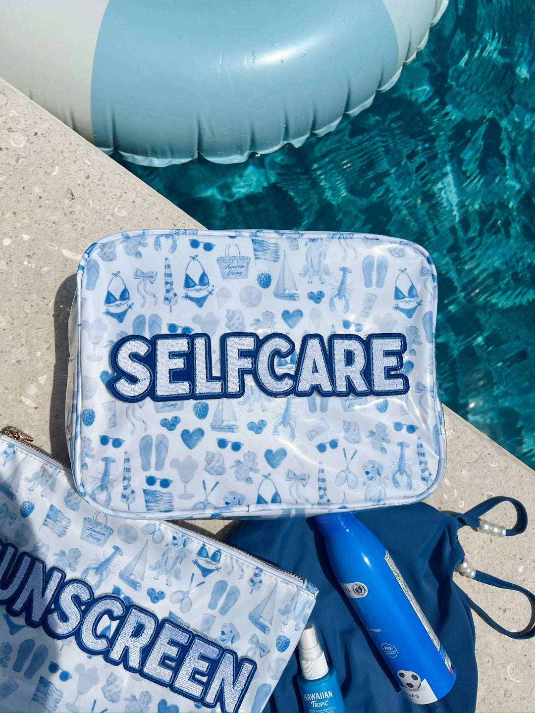 Self Care - Blue Americana Clear Coat XL Bag