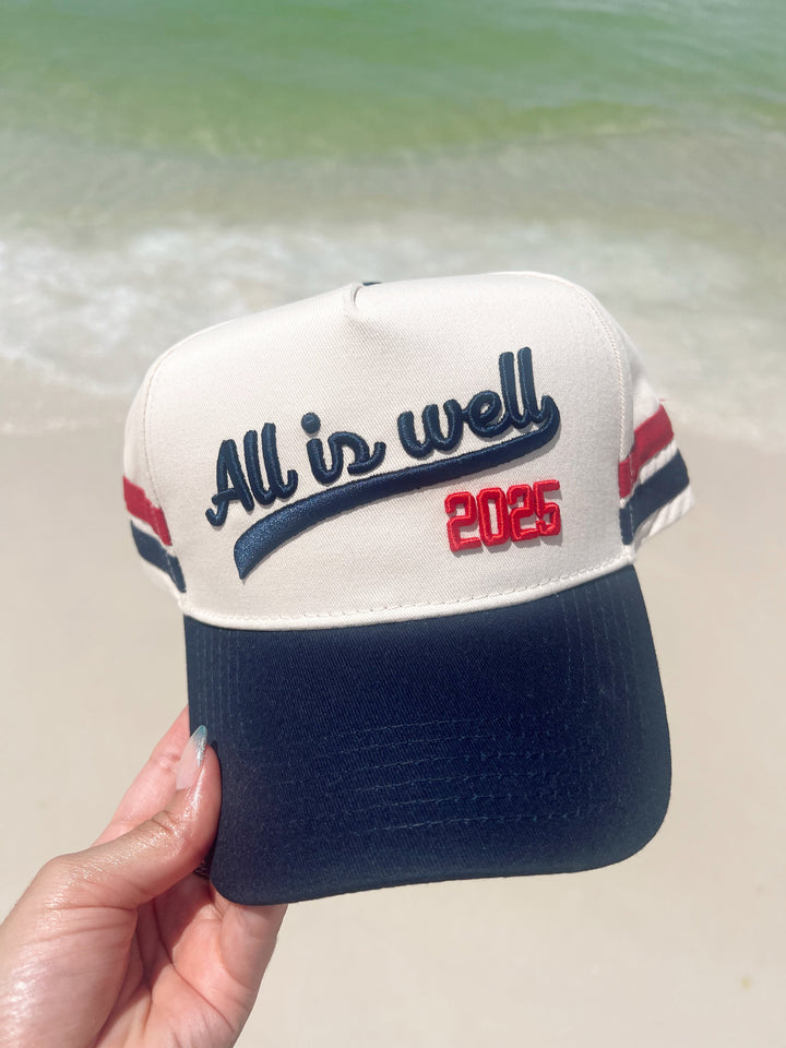 All is Well - Navy Vintage Trucker Hat