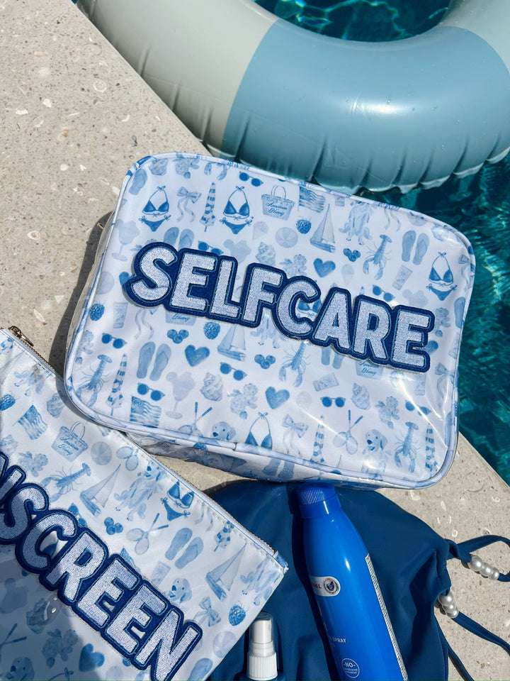 Self Care - Blue Americana Clear Coat XL Bag