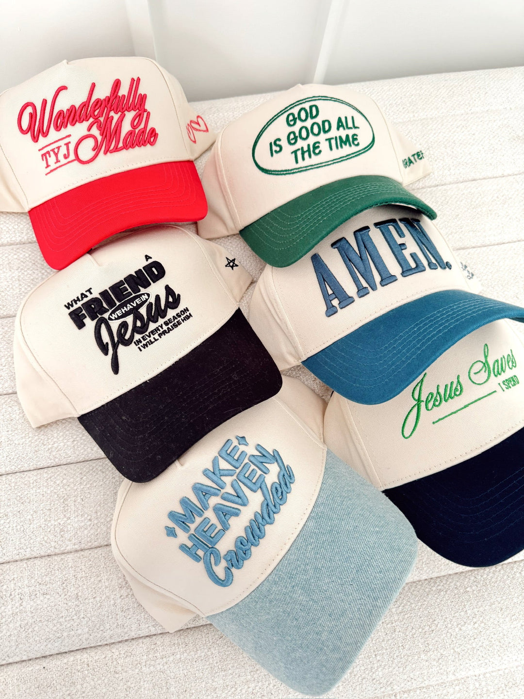 AMEN. - Slate Blue Vintage Trucker Hat