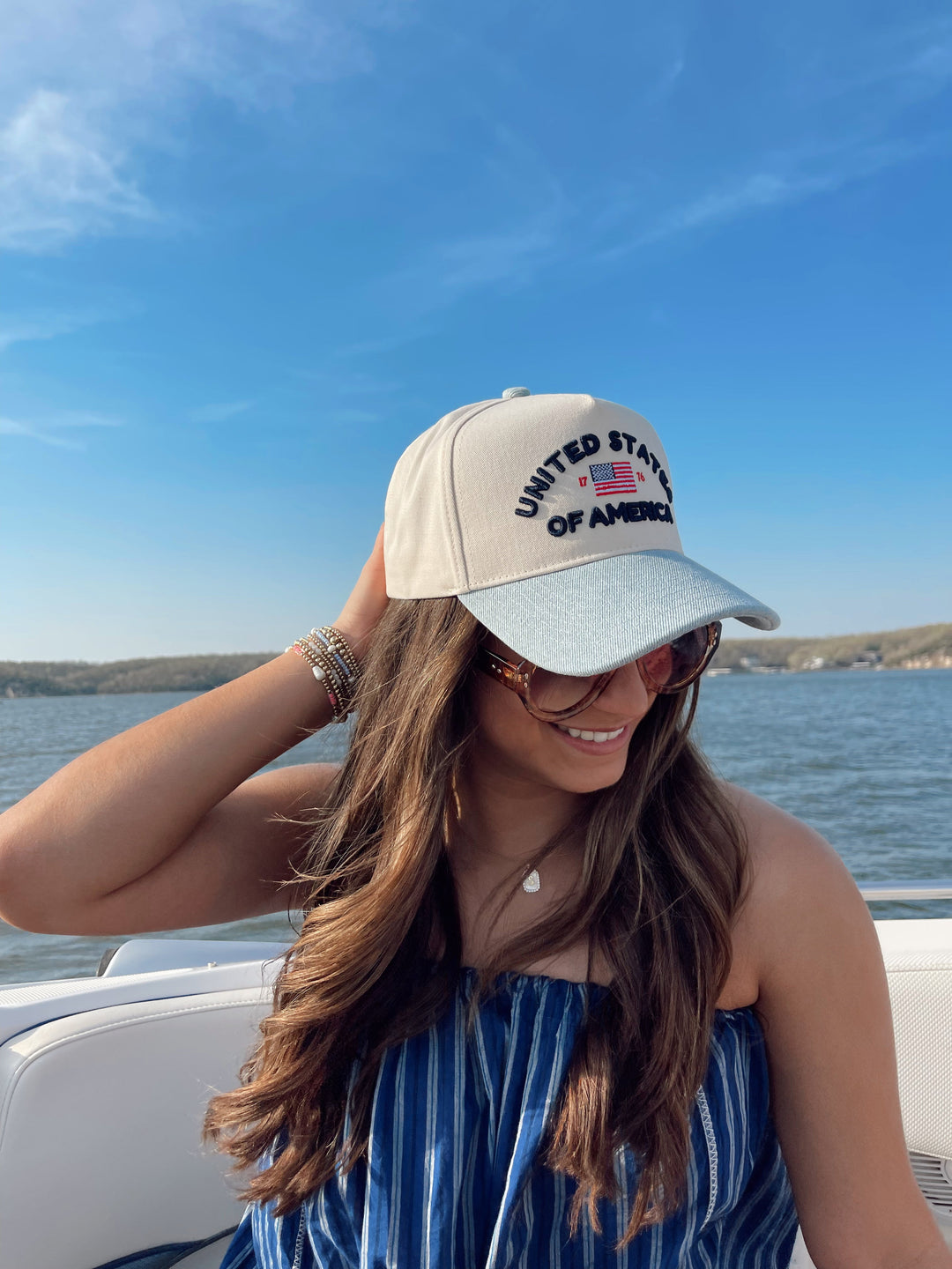 United States of America - Denim Blue Vintage Trucker Hat