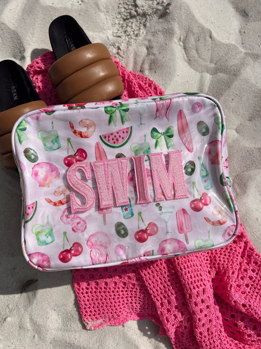 Swim - Pink Summer Spritz Clear Coat XL Bag