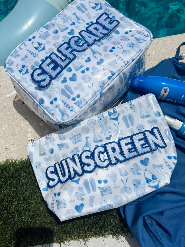 Sunscreen - Blue Americana Clear Coat Bag