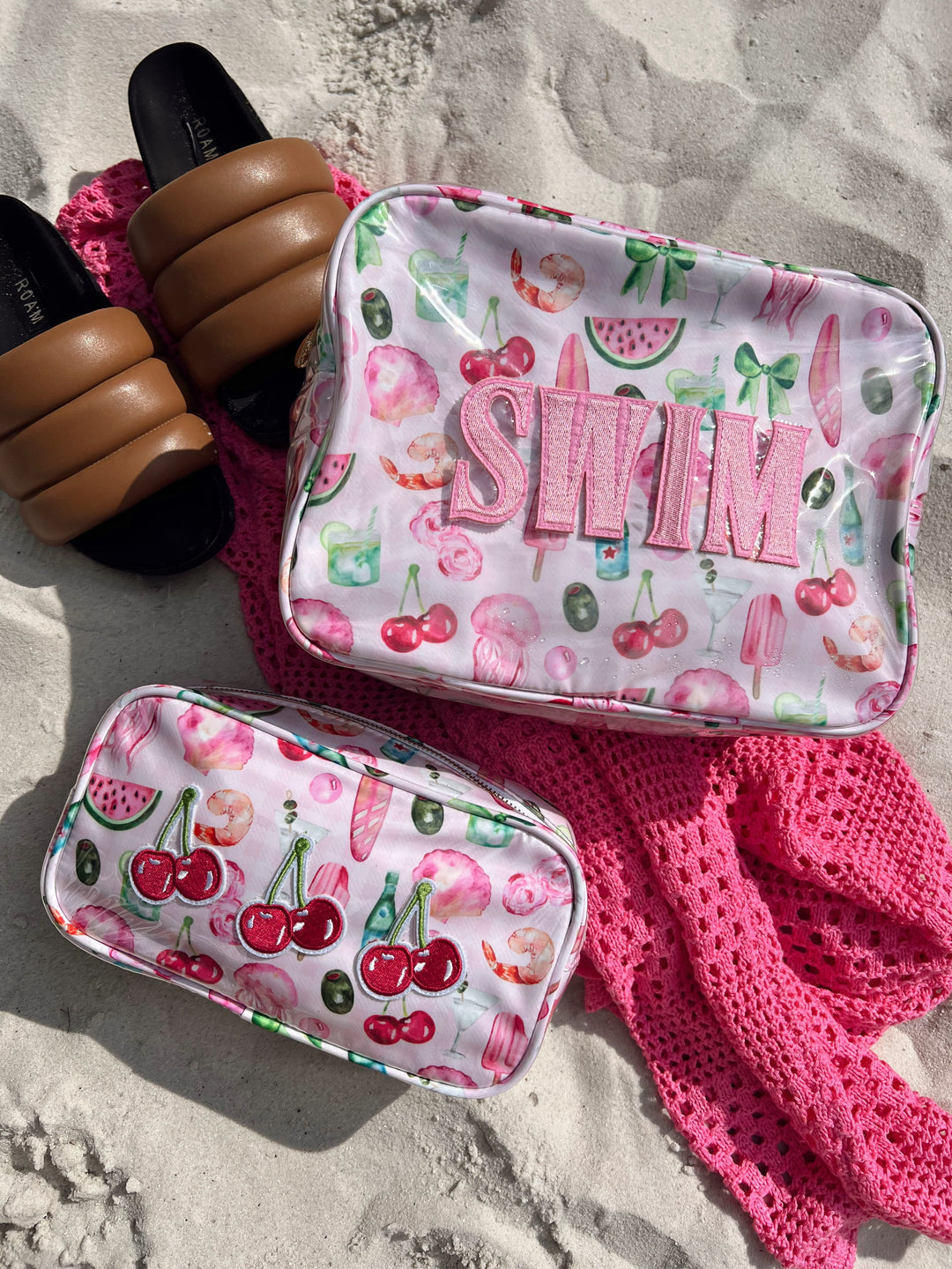 Swim - Pink Summer Spritz Clear Coat XL Bag