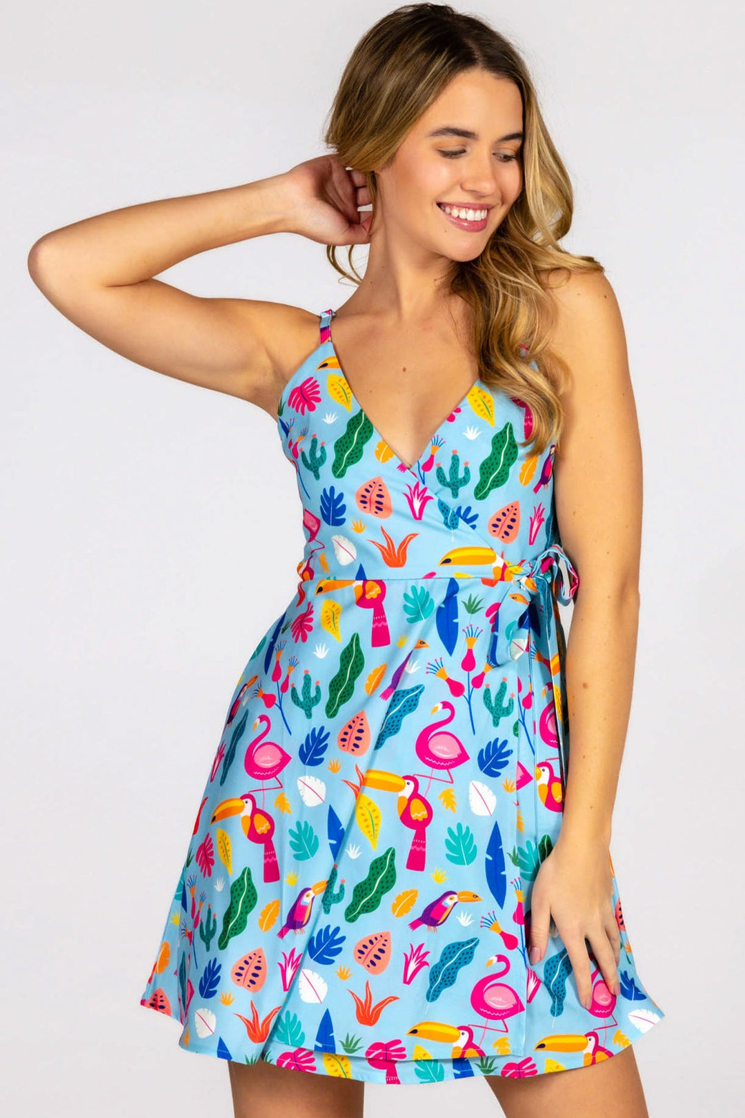 The Birds Of Paradise | Tropical Bird Strappy Dress