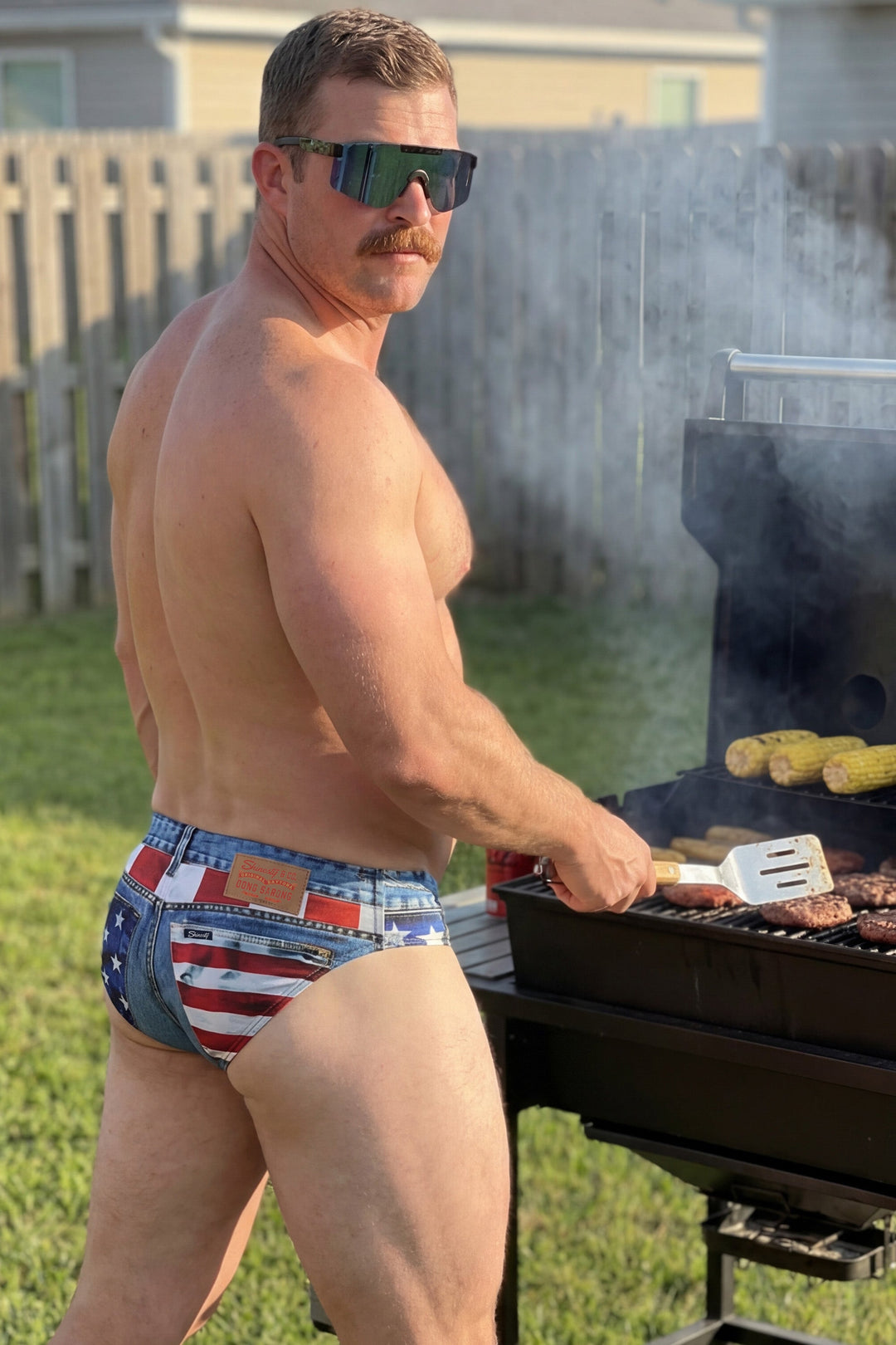 The Chattahoochee Daddy | USA Denim Print Ball Hammock® Pouch Swim Briefs