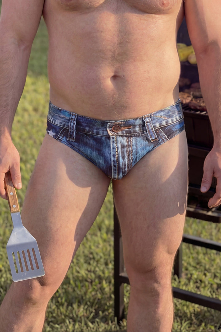 The Chattahoochee Daddy | USA Denim Print Ball Hammock® Pouch Swim Briefs