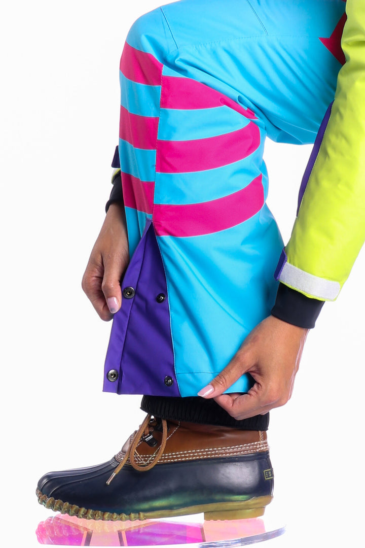 The Chute Your Shot | Neon Purple Retro Women's One Piece Ski Suit