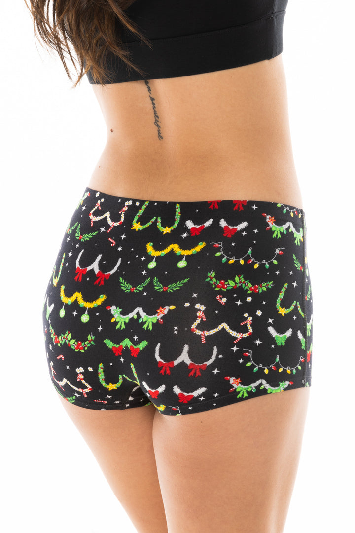 The Goodie Garland | Christmas Tinsel Busts Modal Boyshort Underwear