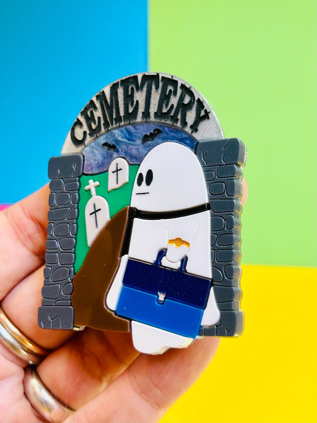 Time To Go To Work Acrylic Brooch by Makokot Design