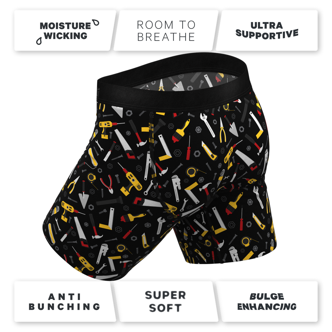 The Tool Belt | Hammer and Tools Long Leg Ball Hammock® Pouch Underwear With Fly