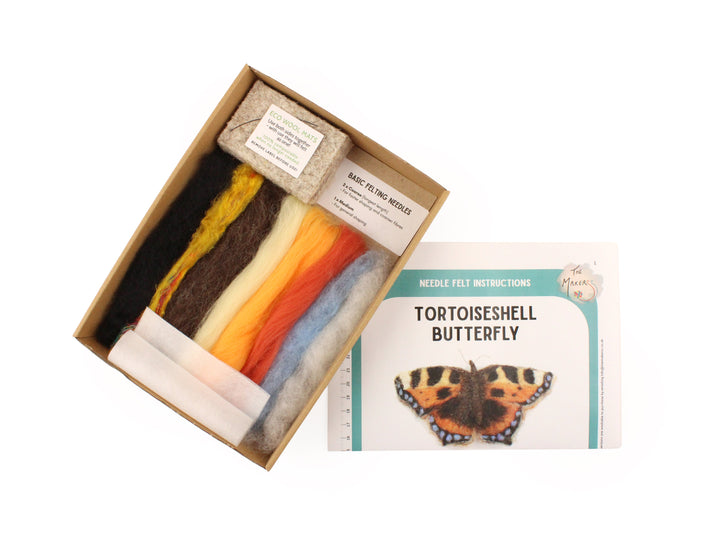 Felting Kit -  Tortoiseshell Butterfly Small kit Needle Felting Kit