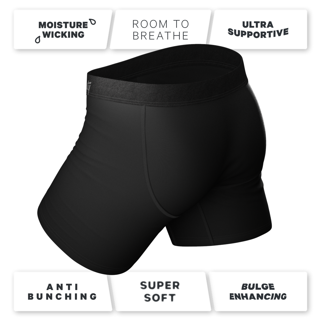 The 009 | Black Tuxedo Ball Hammock® Pouch Underwear With Fly