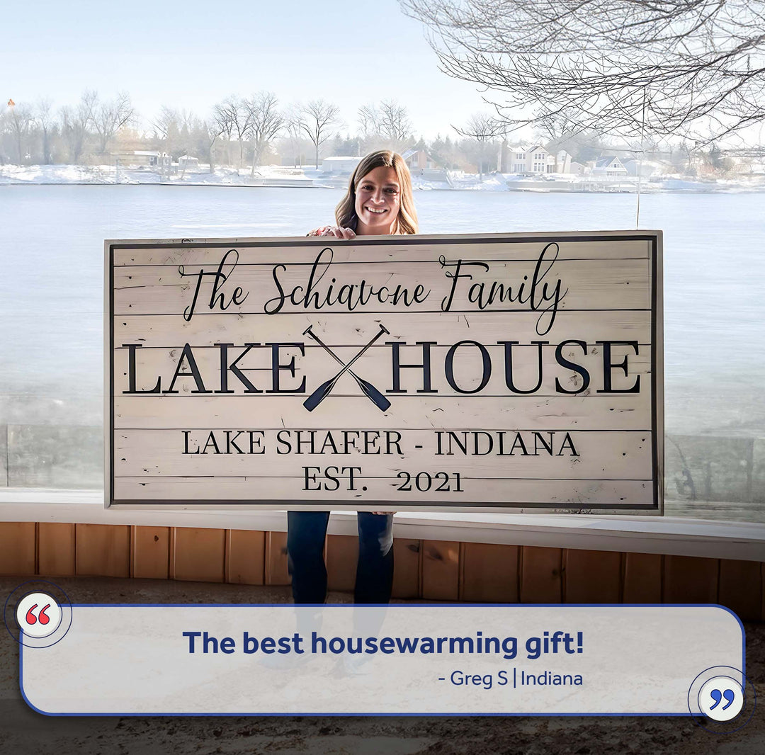 Family Lake House Paddle Sign
