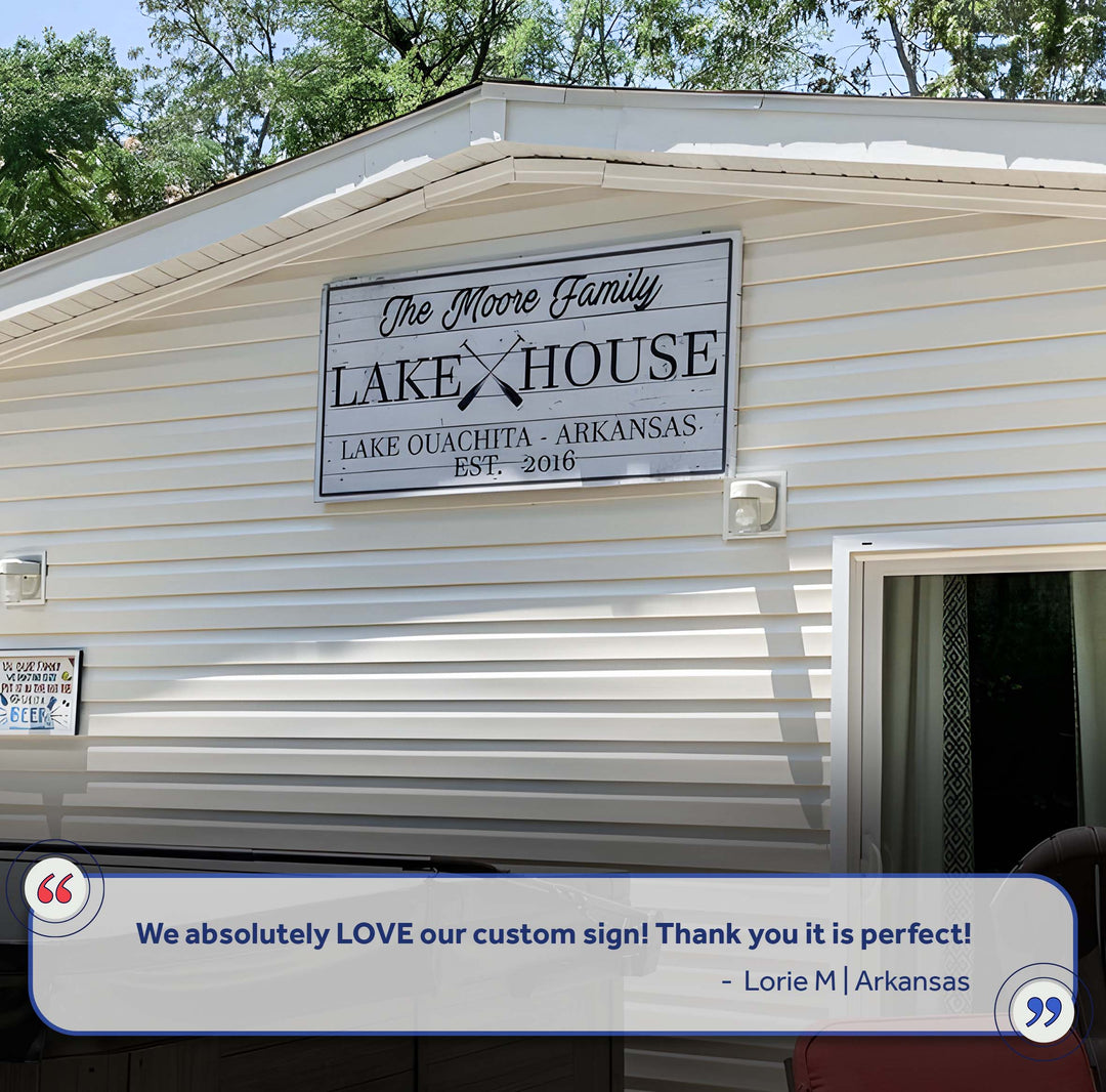 Family Lake House Paddle Sign