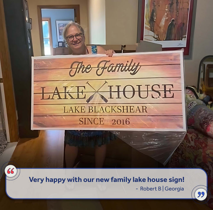 Family Lake House Paddle Sign III