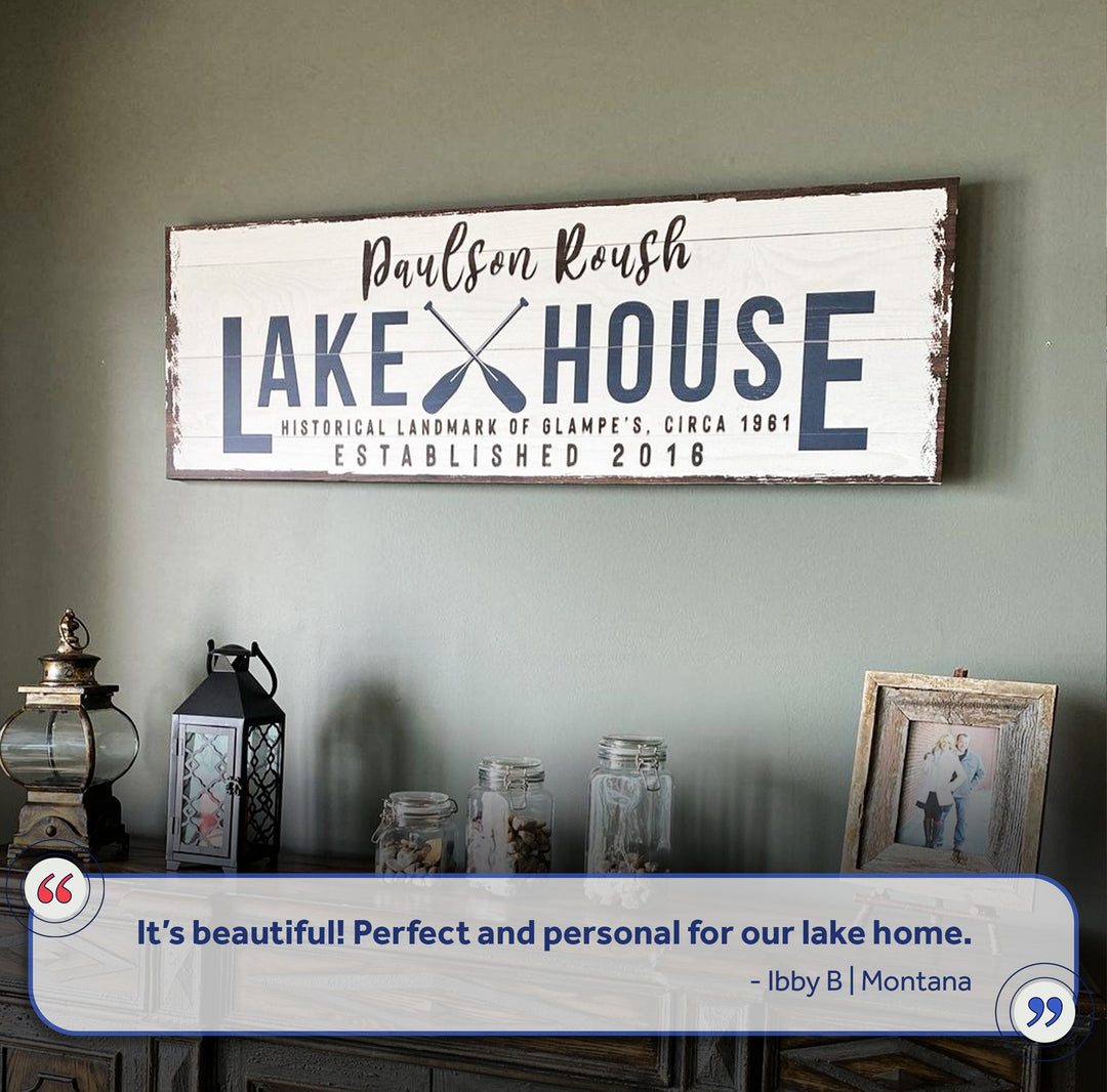 Family Lake House Arrow Sign II
