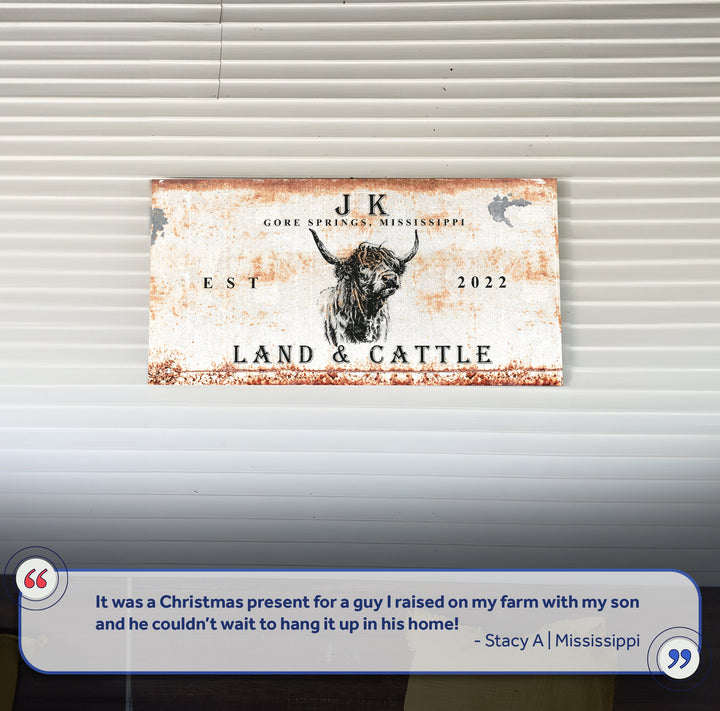 Land And Cattle Rustic Sign II