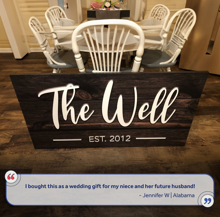 Wooden Family Name Sign