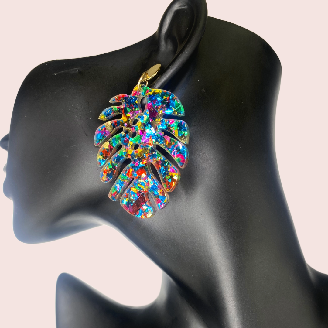 Monstera Leaf Earrings