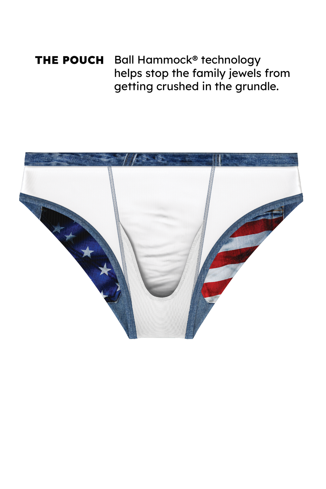 The Chattahoochee Daddy | USA Denim Print Ball Hammock® Pouch Swim Briefs