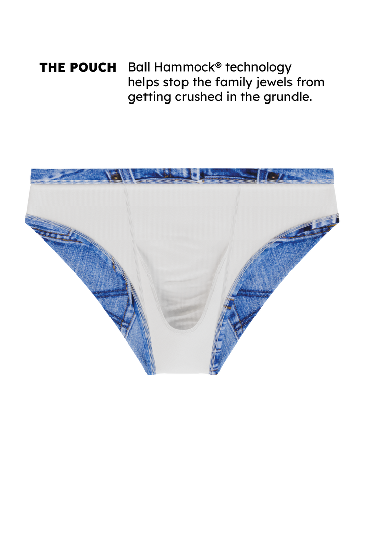 The Daytona Dong Sarong  | Denim Print Ball Hammock® Pouch Swim Briefs