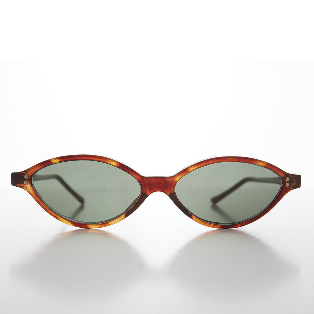Oval Narrow Cat Eye Vintage Sunglass - Viveca