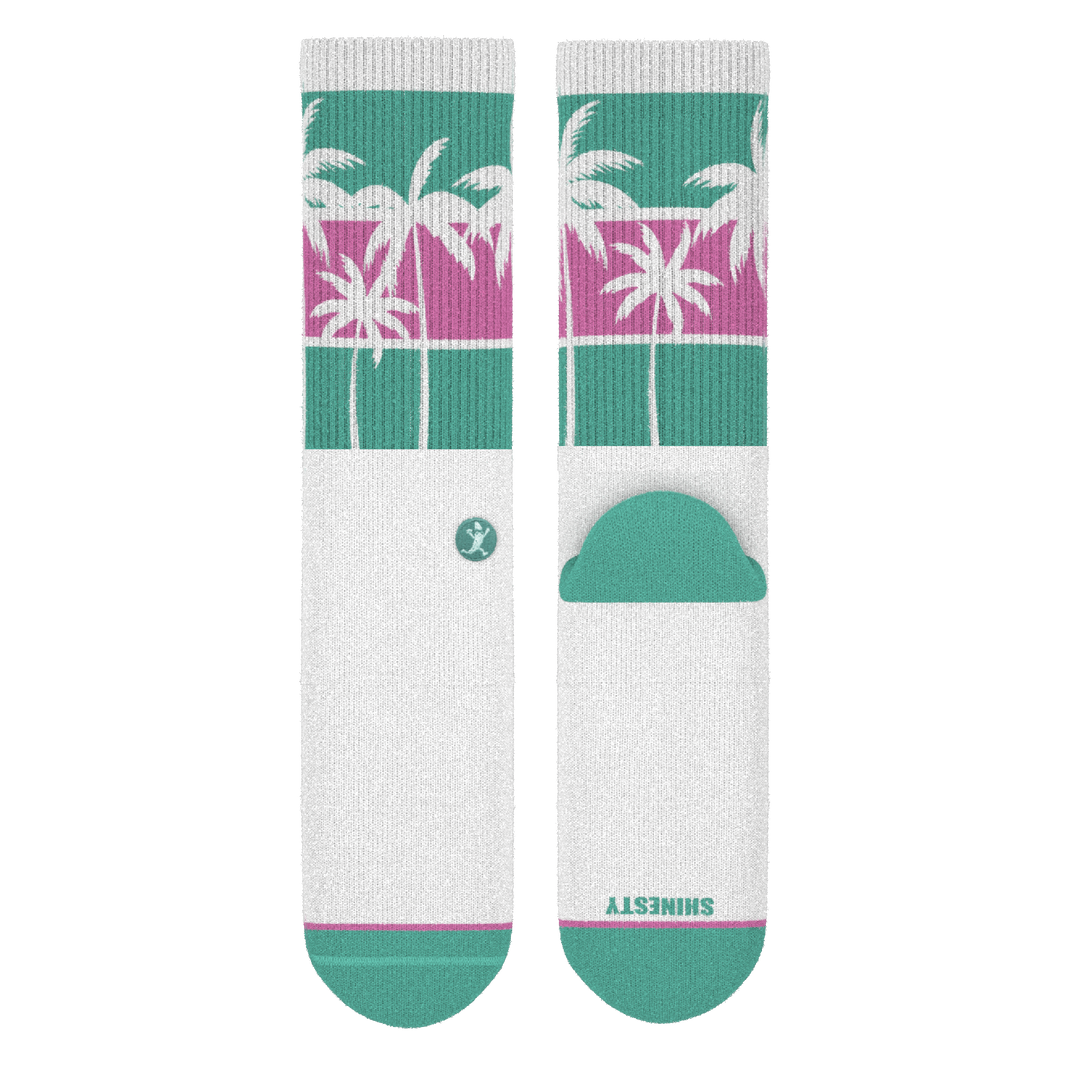 The Venice Beach | Palm Trees Heel Hammock™ Crew Socks
