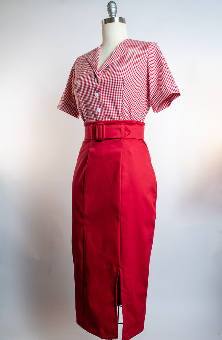 Vogue Pencil Skirt- Red