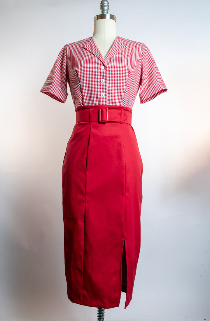 Vogue Pencil Skirt- Red