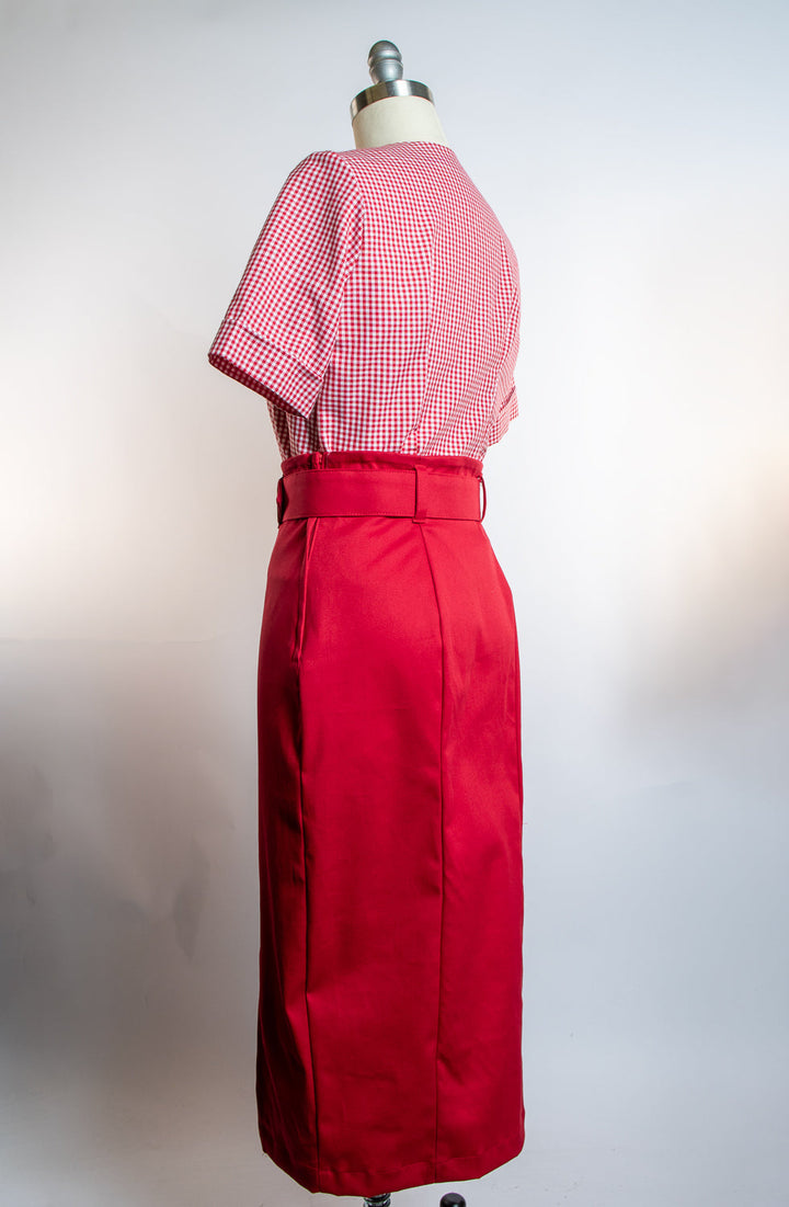 Vogue Pencil Skirt- Red