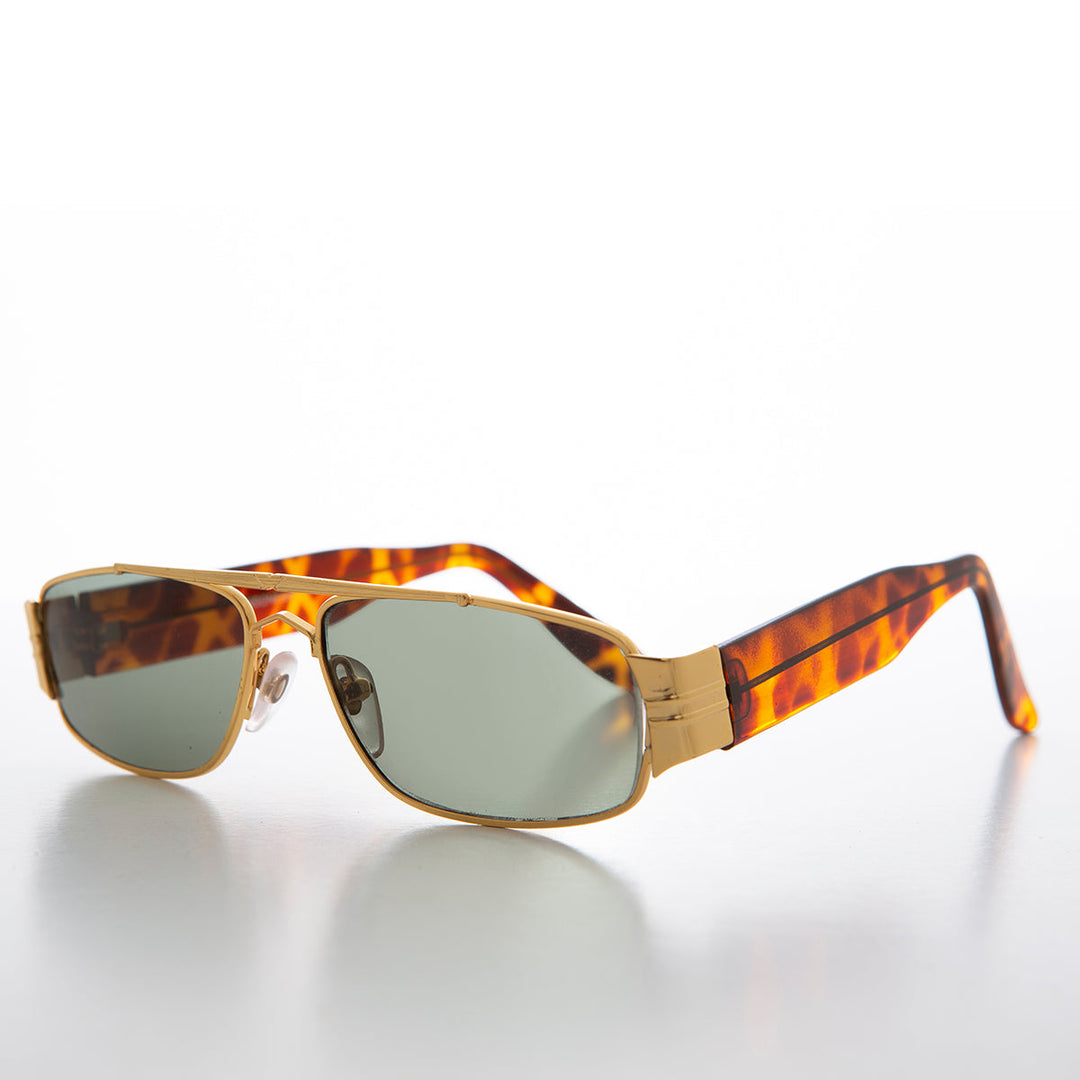 Retro Gold Rectangular Aviator Sunglass  - Wagner