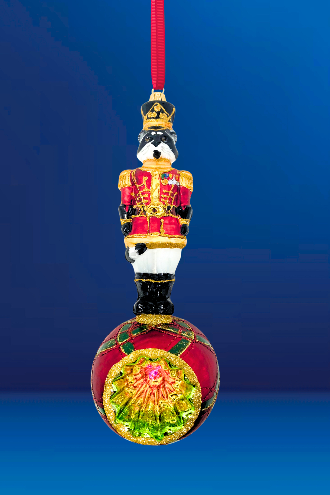 Westminster Raccoon Glass Christmas Ornament