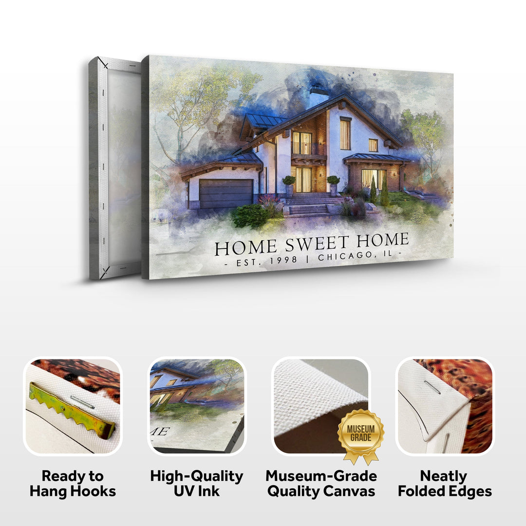 Home Sweet Home Watercolor Sign II