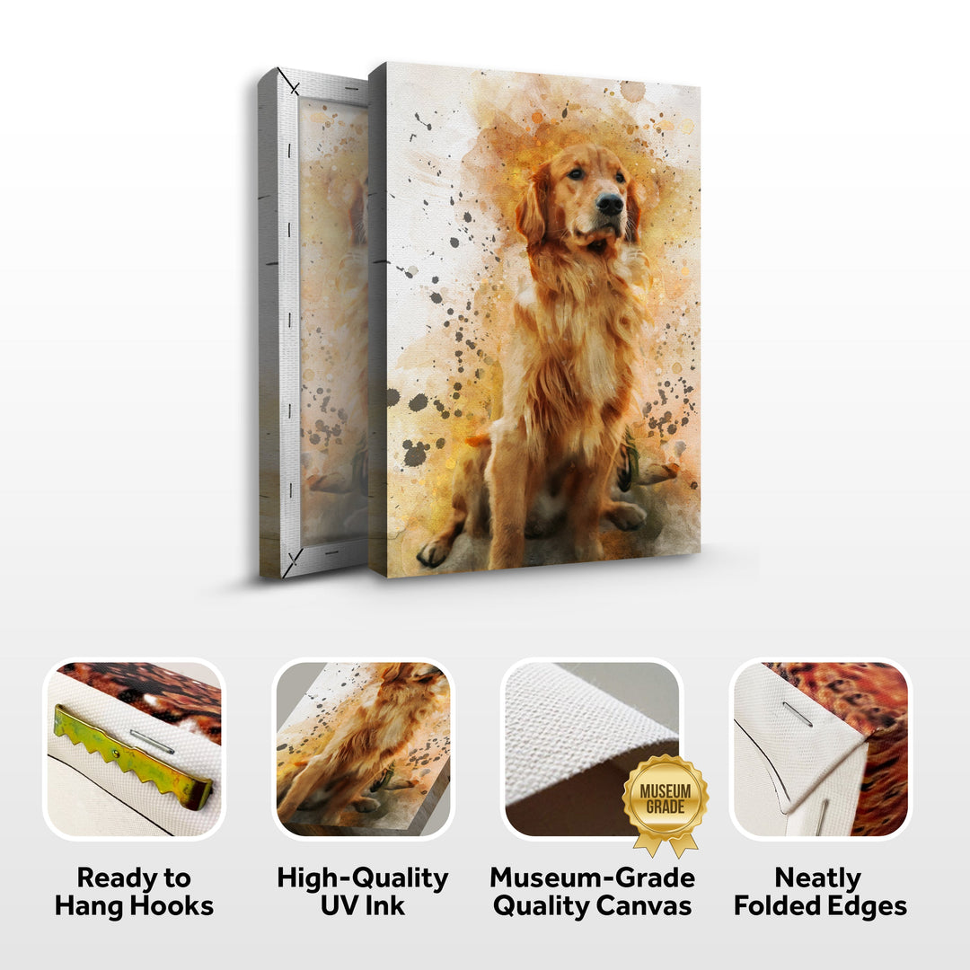 Pet Watercolor Portrait Custom Wall Art