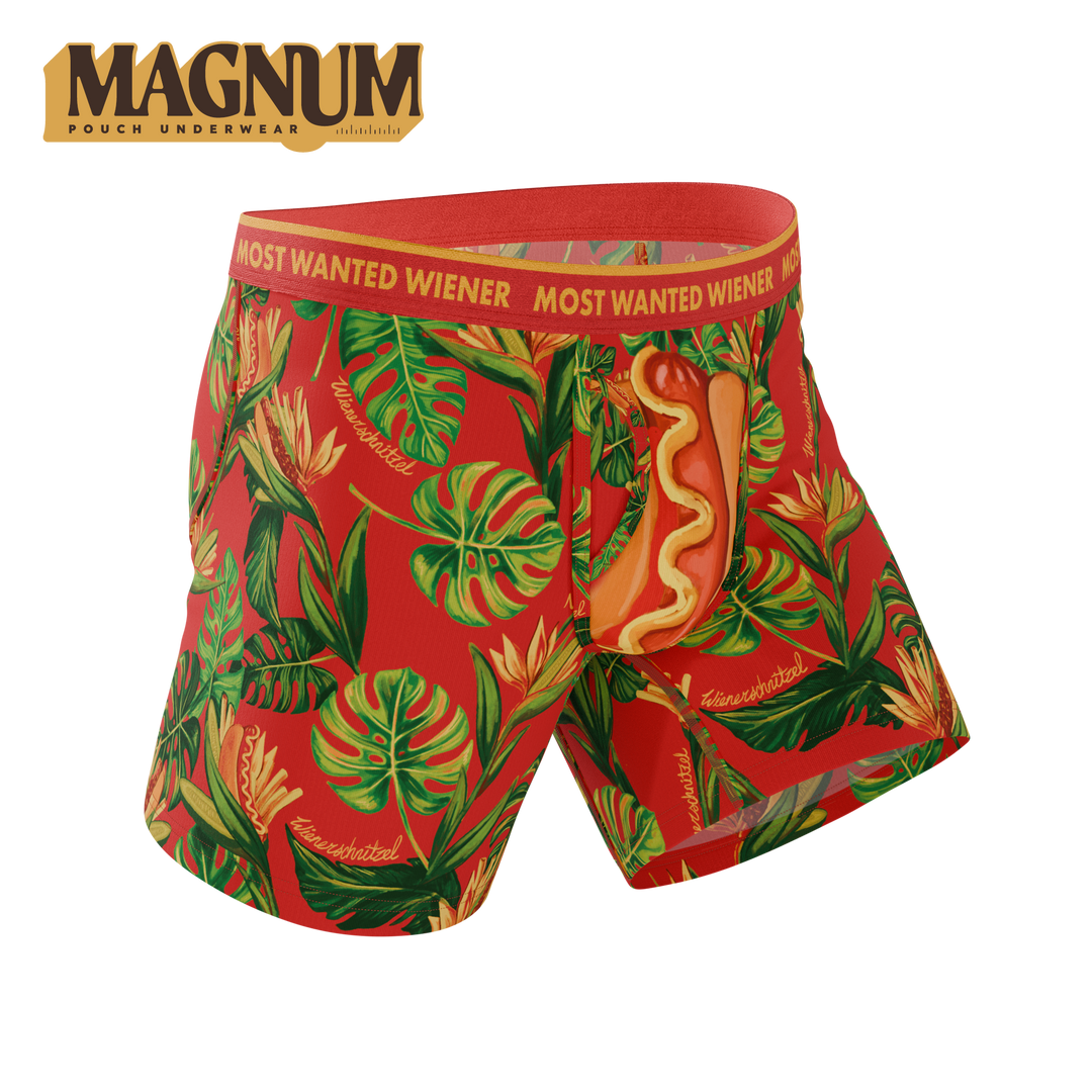 The Wiener In Paradise | Shinesty X Wienerschnitzel Tropical Ball Hammock® Magnum Big Pouch Underwear