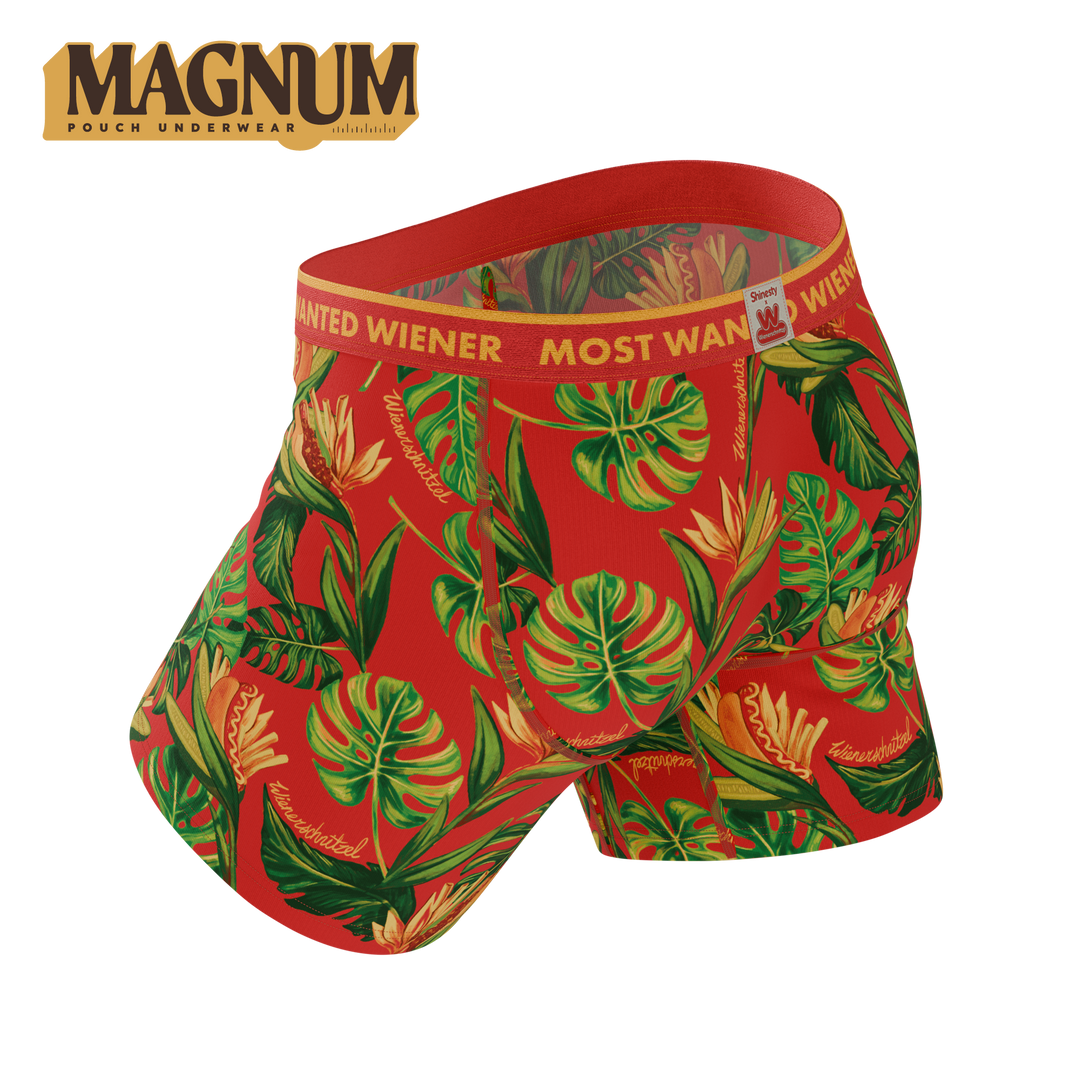 The Wiener In Paradise | Shinesty X Wienerschnitzel Tropical Ball Hammock® Magnum Big Pouch Underwear