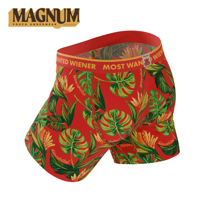 The Wiener In Paradise | Shinesty X Wienerschnitzel Tropical Ball Hammock® Magnum Big Pouch Underwear
