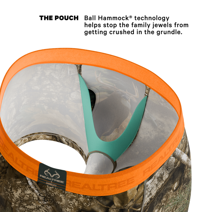 The Wild Game | Realtree x Shinesty Neon Orange Ball Hammock® Pouch Trunks Underwear