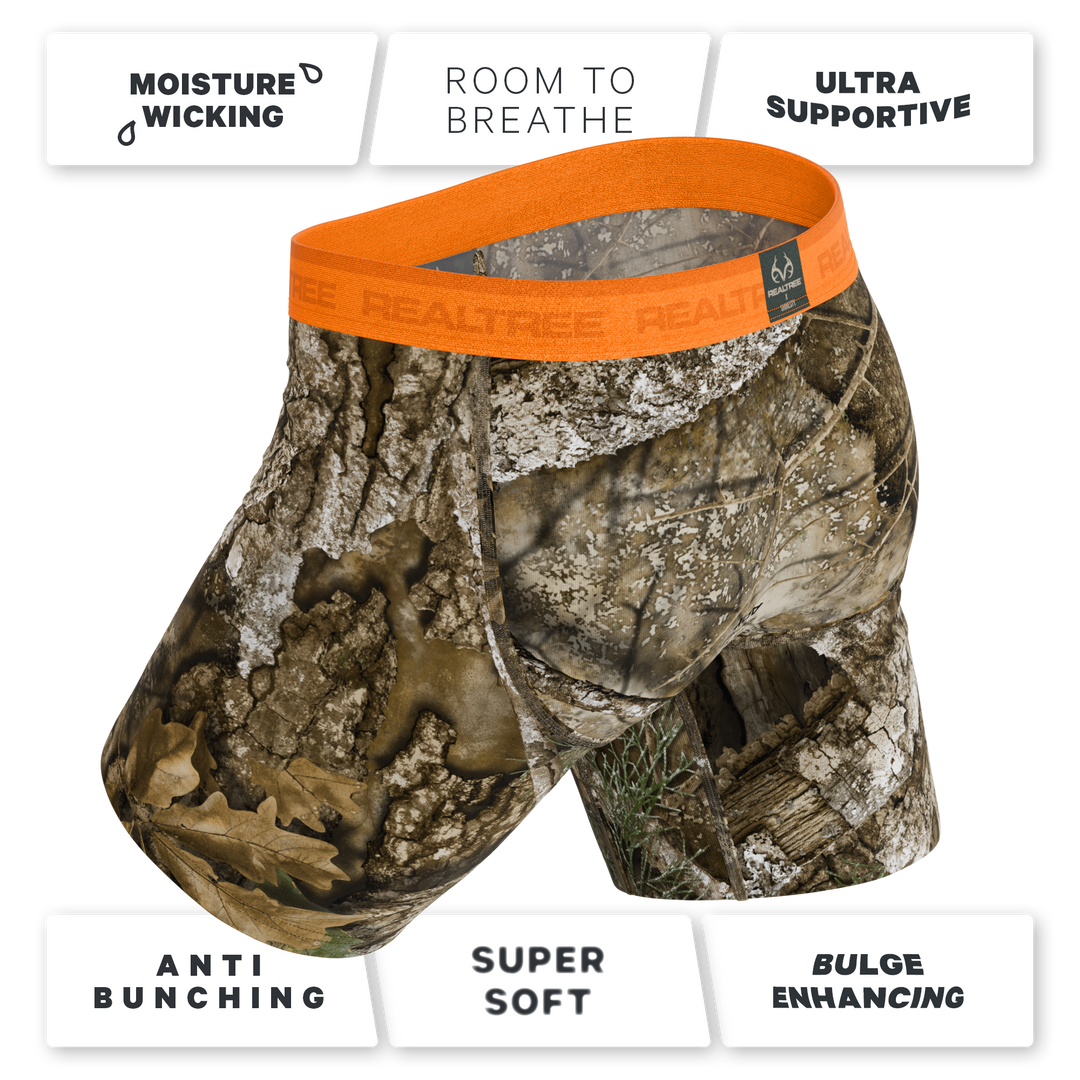 The Wild Game | Realtree x Shinesty Neon Orange Long Leg Ball Hammock® Pouch Underwear With Fly