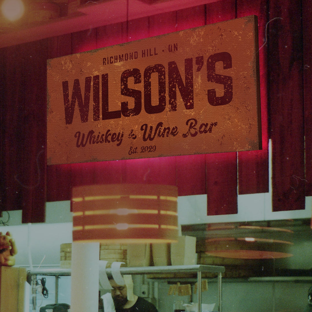 Whiskey And Wine Bar Sign II