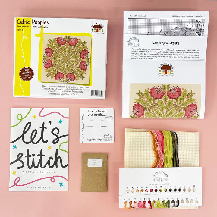 Celtic Poppies XBUF1 Counted Cross Stitch Kit