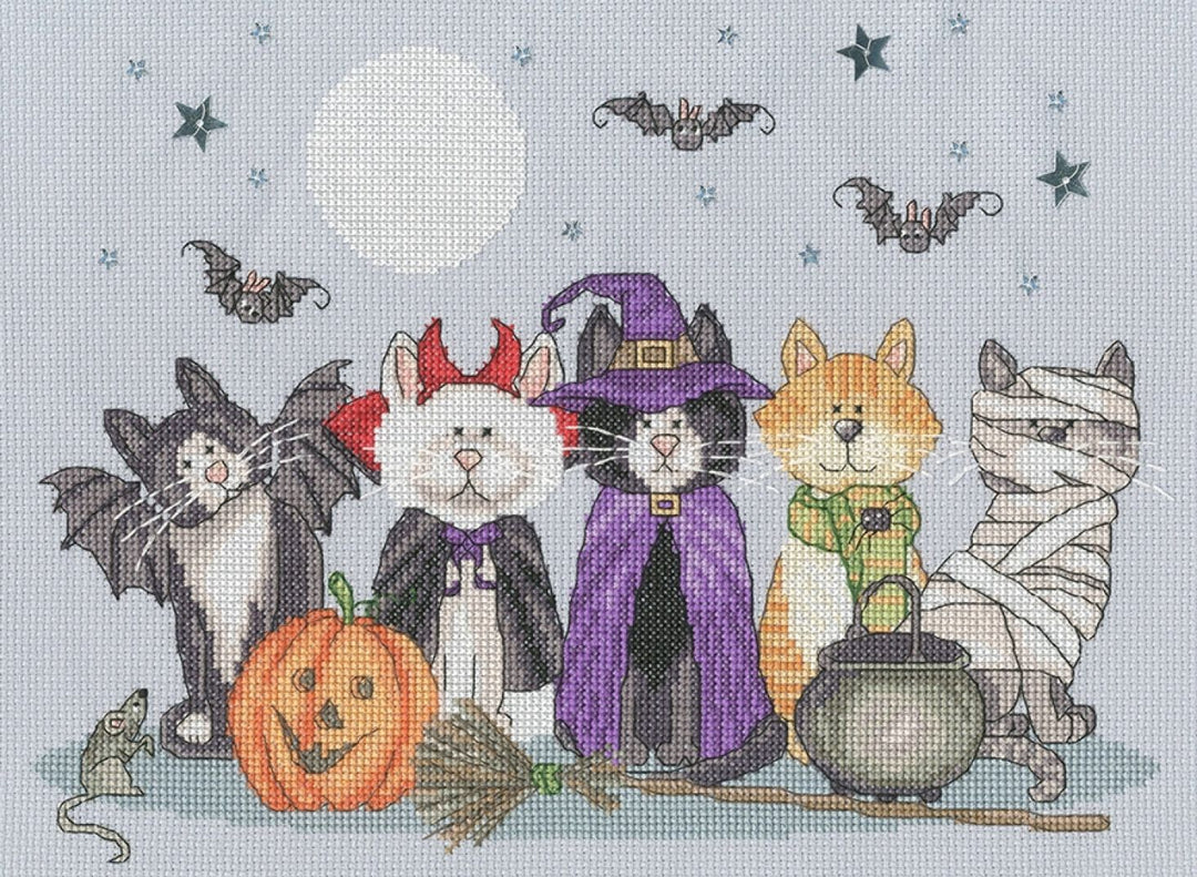 Fiendish Felines XKTB19 Counted Cross Stitch Kit