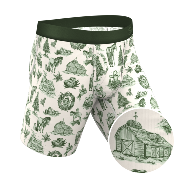 The Western Wonderland | Western Toile Long Leg Ball Hammock® Pouch Underwear With Fly