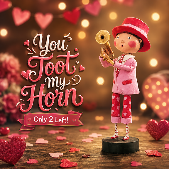 You Toot My Horn Valentine's Day Figurine by Lori Mitchell