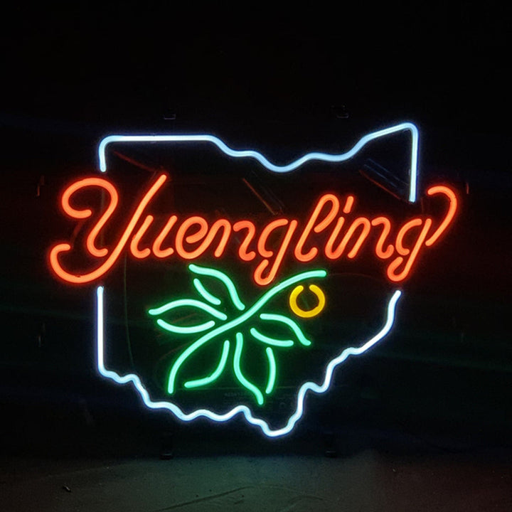 Yuengling Lager with Ohio Map Neon Sign Light