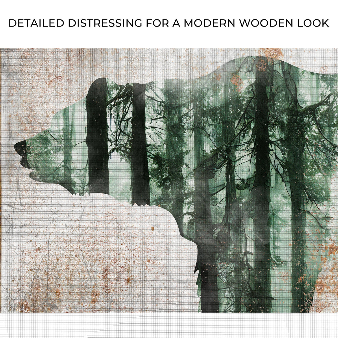 Animals Forest Bear Birch Canvas Wall Art