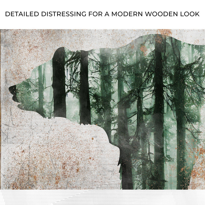 Animals Forest Bear Birch Canvas Wall Art