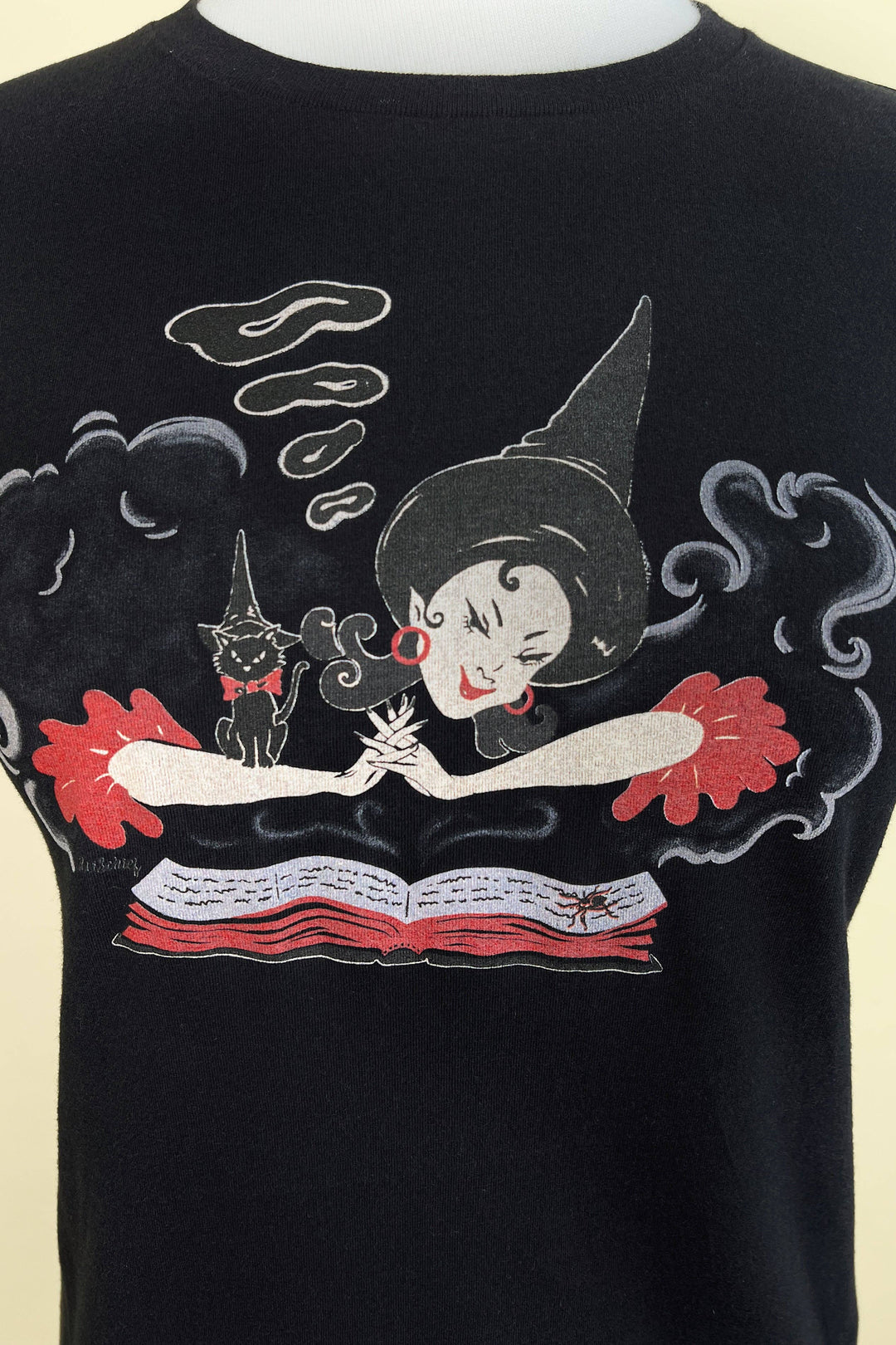 Witch Bible Fitted Tee in Black - SMALL