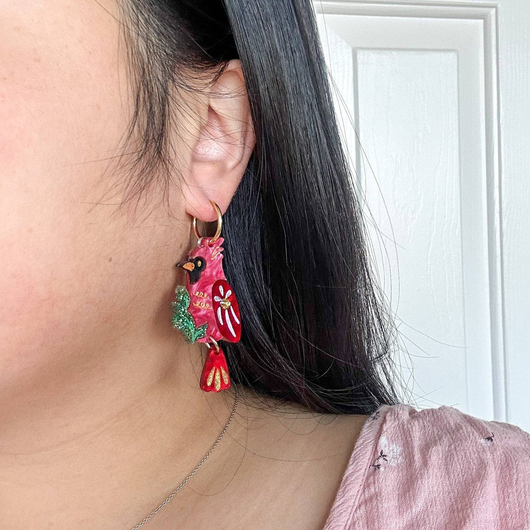 Cardinal Earrings